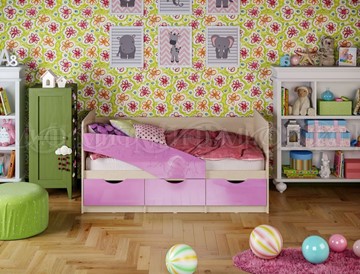 Детская кровать Бабочки 800*1600, Сиреневый глянец во Владикавказе