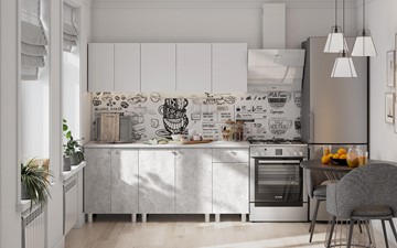 Готовый кухонный гарнитур КГ-1 1800, белый/белый/цемент светлый/антарес во Владикавказе