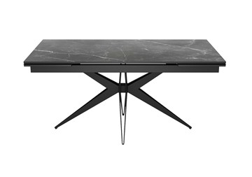 Стол обеденный раскладной DikLine KW160 мрамор С45 (керамика черная)/опоры черные во Владикавказе