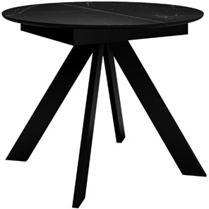 Обеденный раздвижной стол DikLine SKC100 D1000 Керамика Черный мрамор / опоры черные во Владикавказе