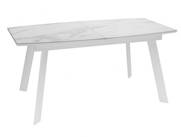 Раскладной стол Dikline XLS160 мрамор белый глянец/ножки белые во Владикавказе