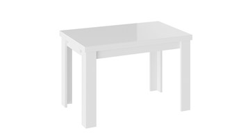 Обеденный раздвижной стол Норман тип 1, цвет Белый/Стекло белый глянец во Владикавказе