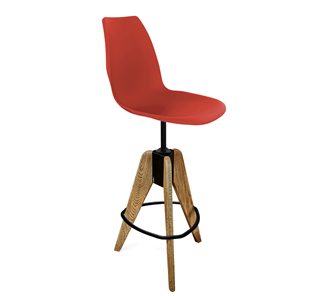 Барный стул SHT-ST29/S92 (красный ral 3020/брашированный коричневый/черный муар) во Владикавказе