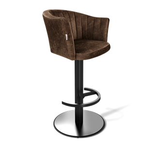 Барный стул SHT-ST42-1 / SHT-S137 (кофейный трюфель/стальной/черный муар) во Владикавказе