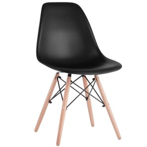 Комплект стульев 4 шт. BRABIX "Eames CF-010", пластик черный, опоры дерево/металл, 532631, 2033A во Владикавказе