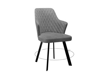 Обеденный стул DikLine 245 поворотный, C56 серый, ножки черные во Владикавказе