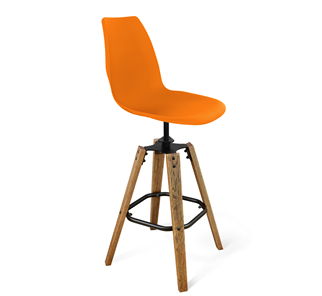 Барный стул SHT-ST29/S93 (оранжевый ral2003/брашированный коричневый/черный муар) во Владикавказе