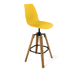 Барный стул SHT-ST29/S93 (желтый ral 1021/брашированный коричневый/черный муар) во Владикавказе