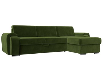 Угловой раскладной диван Лига-025, Зеленый (Микровельвет) во Владикавказе