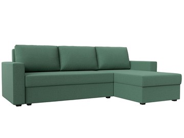 Угловой диван с оттоманкой Траумберг Лайт, Амур зеленый (Рогожка) во Владикавказе