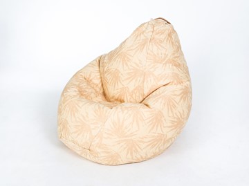 Кресло-мешок Груша малое, жаккард, бежевые листья во Владикавказе