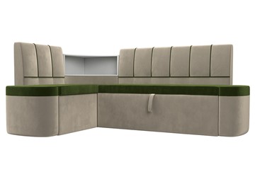 Раскладной кухонный диван Тефида, Зеленый\Бежевый (Микровельвет) во Владикавказе