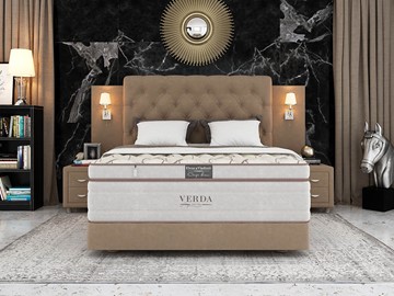 Двуспальная кровать Alliance/Podium M 160х200, Флок (Велсофт Какао) во Владикавказе