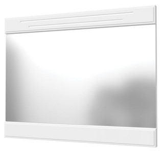 Зеркало навесное Олимп с декоративными планками (белый) во Владикавказе
