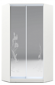 Шкаф 2300х1103, ХИТ У-23-4-66-01, цапля, 2 зеркала, белая шагрень во Владикавказе