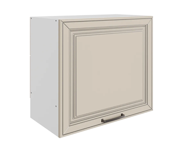 Шкаф на кухню Атланта L600 Н566 (1 дв. гл.) эмаль (белый/сливки патина платина) во Владикавказе