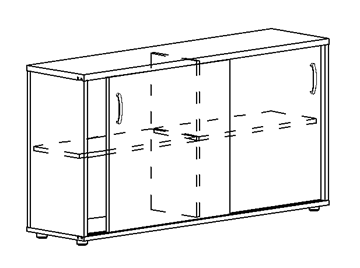 Шкаф-купе низкий Albero, для 2-х столов 70 (144,4х36,4х75,6) во Владикавказе