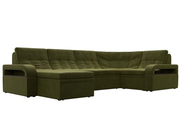 П-образный диван Лига-035, Зеленый (Микровельвет) во Владикавказе