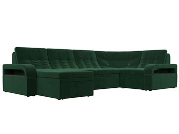 П-образный диван Лига-035, Зеленый (велюр) во Владикавказе