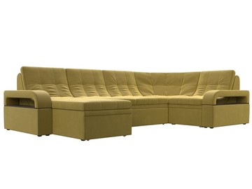 П-образный диван Лига-035, Желтый (Микровельвет) во Владикавказе