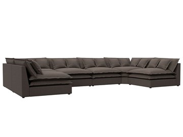 Большой П-образный диван Лига-040, Амур коричневый (рогожка) во Владикавказе