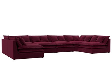 П-образный диван Лига-040, Бордовый (микровельвет) во Владикавказе