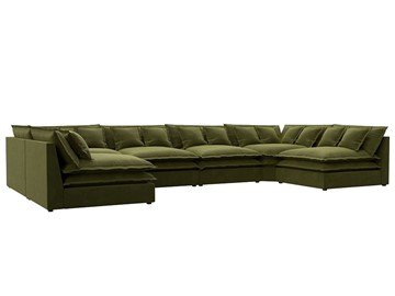 Большой П-образный диван Лига-040, Зеленый (микровельвет) во Владикавказе
