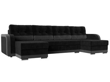 П-образный диван Марсель, Черный\Серый (велюр) во Владикавказе