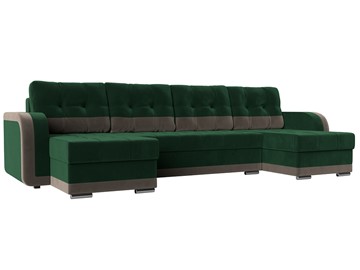 П-образный диван Марсель, Зеленый\Коричневый (велюр) во Владикавказе