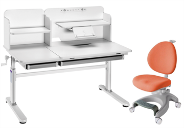 Комплект парта + кресло FauDesk Iris II Grey + Cielo Orange + чехол для кресла в подарок во Владикавказе