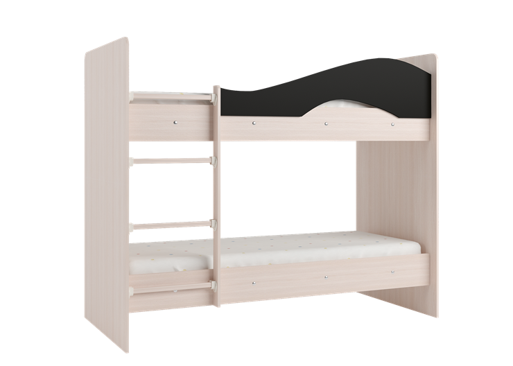 Детская  двухъярусная кровать Мая с 2 ящиками на щитах, корпус Млечный дуб, фасад Венге во Владикавказе - изображение 3