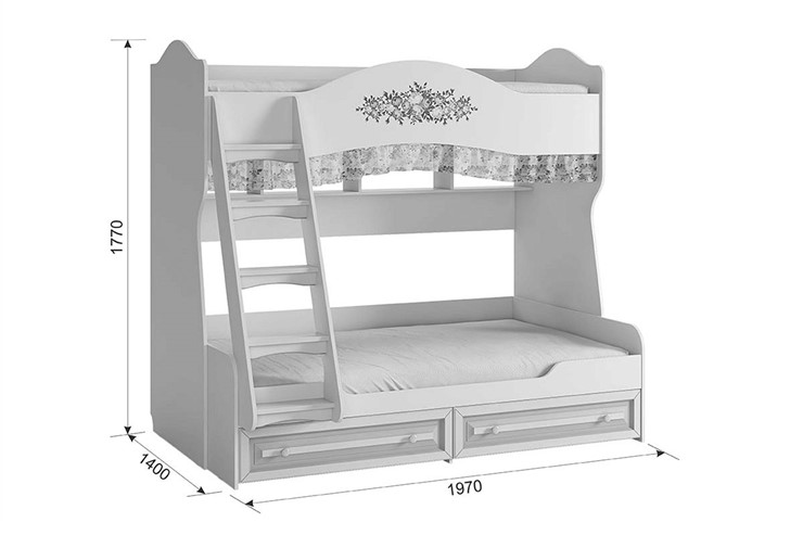 Двухэтажная кровать Алиса (1974х1404х1765) во Владикавказе - изображение 4