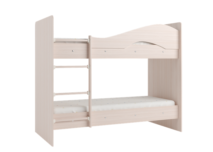Кровать 2-ярусная Мая на щитах со шкафом и ящиками, цвет Млечный дуб во Владикавказе - изображение 2