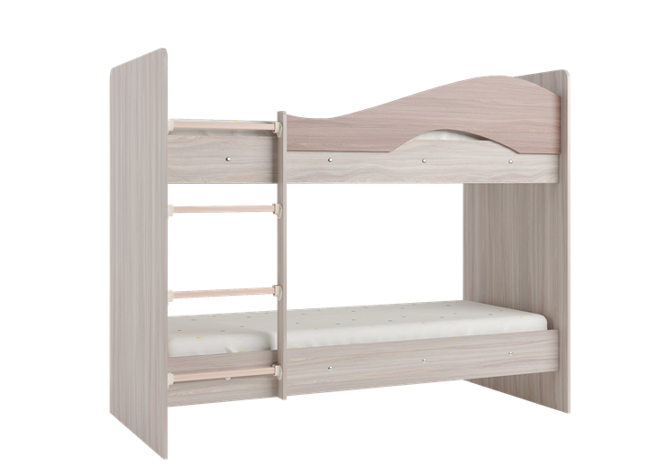 Детская 2-этажная кровать Мая с 2 ящиками на щитах, корпус Шимо светлый, фасад Шимо темный во Владикавказе - изображение 2