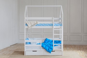 Детская двухэтажная кровать Домик с ящиками, цвет белый во Владикавказе