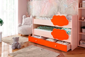 Детская 2-х ярусная кровать Соник 1.6 с ящиком, Оранжевый во Владикавказе