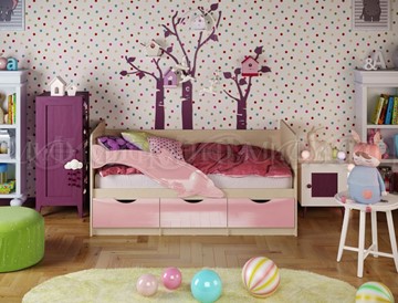 Детская кровать Дельфин-1, Розовый глянец 80х160 во Владикавказе