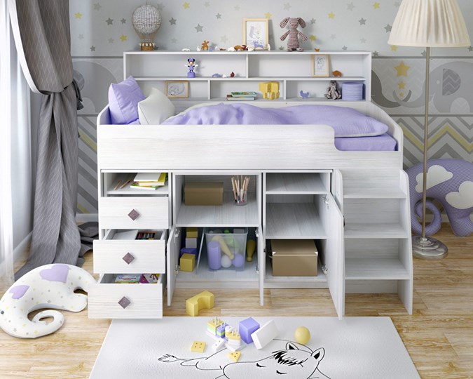 Кровать-чердак Малыш-5, цвет Винтерберг во Владикавказе - изображение 3