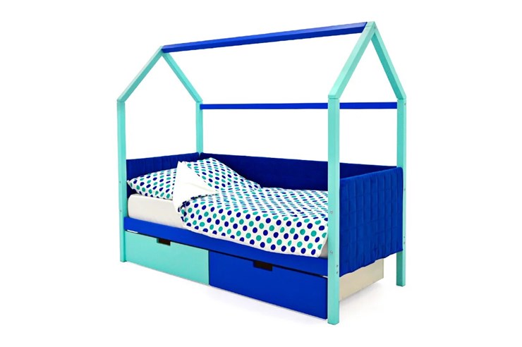 Детская кровать-домик Svogen, мятный-синий мягкая во Владикавказе - изображение 4