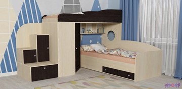 Детская кровать-шкаф Кадет-2, корпус Дуб, фасад Венге во Владикавказе