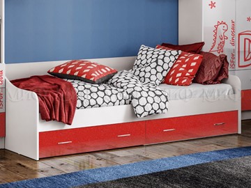 Кровать в детскую Алфавит (Красный) с ящиками во Владикавказе