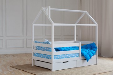 Односпальная детская кровать Домик с ящиками, цвет белый во Владикавказе