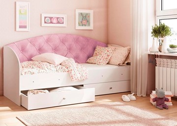 Детская кровать с ящиками Эльза без бортика, Розовый (латы) во Владикавказе