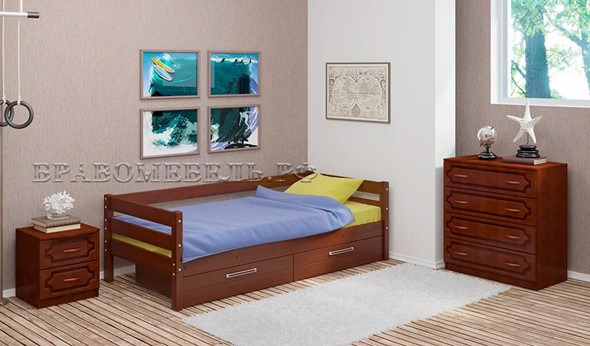 Кровать детская Глория с ящиками(Орех) во Владикавказе - изображение
