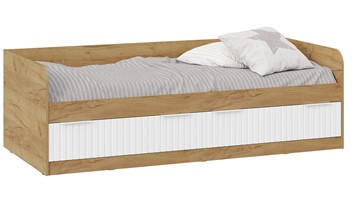 Кровать односпальная детская Хилтон Тип 1 900 (Дуб Крафт Золотой/Белый матовый) во Владикавказе