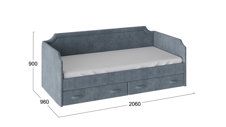 Кровать в детскую Кантри Тип 1, ТД-308.12.02 (Замша синяя) во Владикавказе - изображение 2