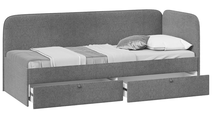 Кровать детская Молли тип 1 (90), Микровелюр Scandi Graphite 22 во Владикавказе - изображение 1