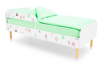 Кровать детская Stumpa Классика "Домики розовый, бирюзовый" во Владикавказе
