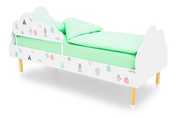 Детская кровать Stumpa Облако "Домики розовый, бирюзовый" во Владикавказе