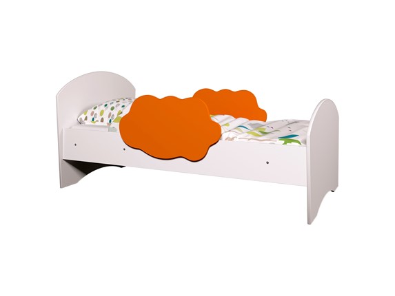 Кровать детская Тучка, корпус Белый, фасад Оранжевый во Владикавказе - изображение